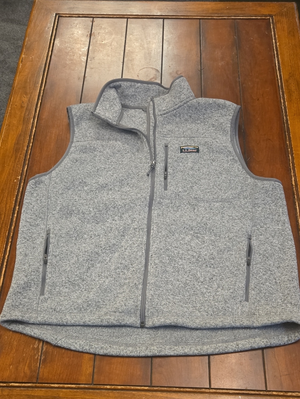 L.L. Bean Gray Zippered Fleece Vest